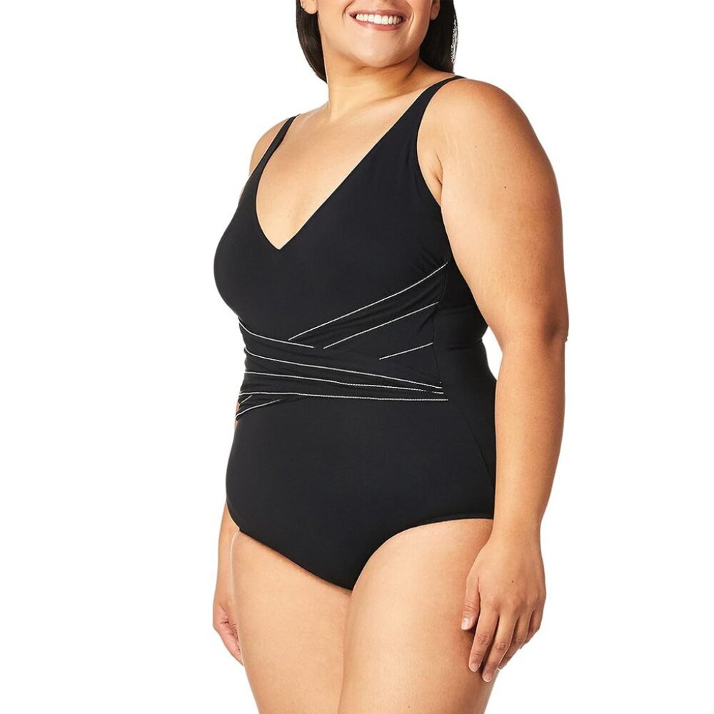 NWT Gottex Women's Standard Tailor Made Surplice One Piece Swimsuit 14